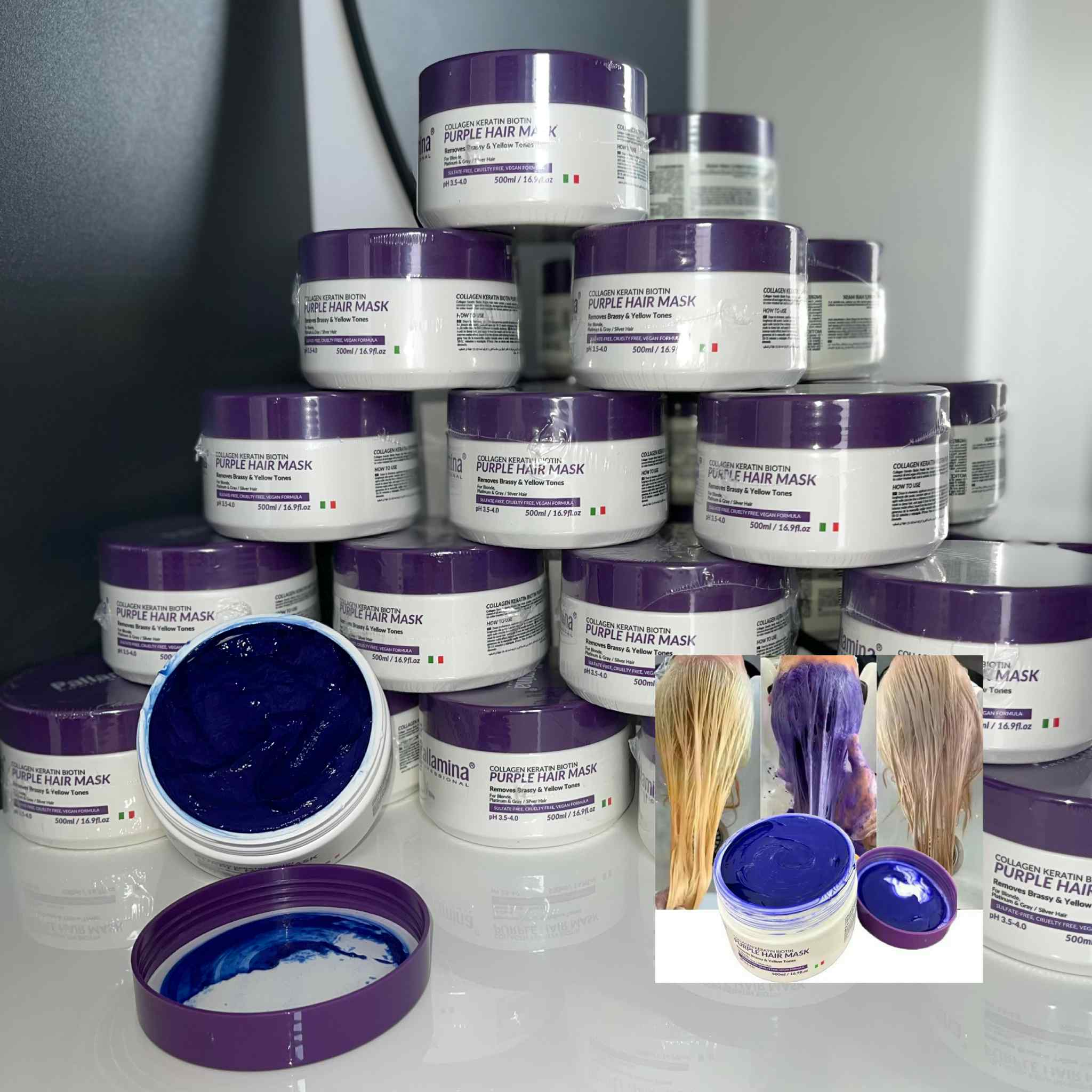 Pallamina violetinė plaukų kaukė